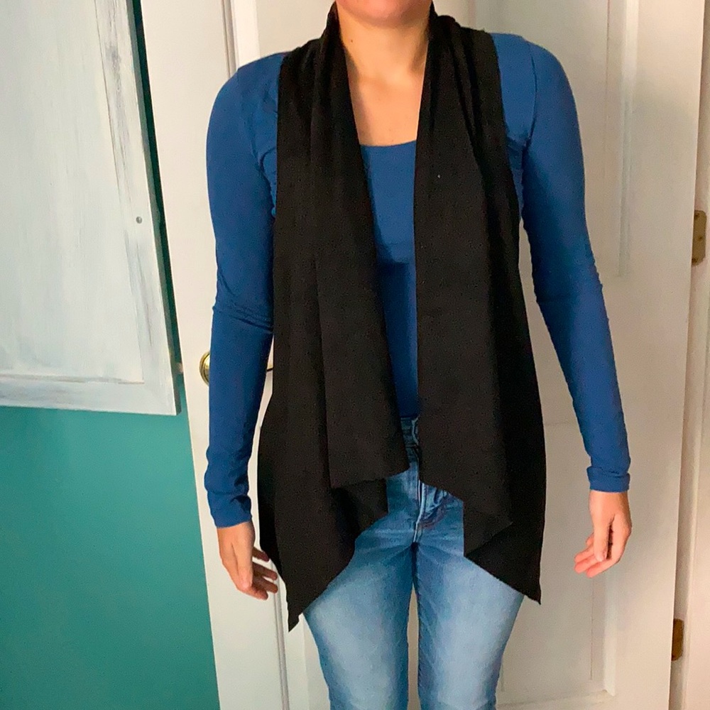 Black suede layered vest